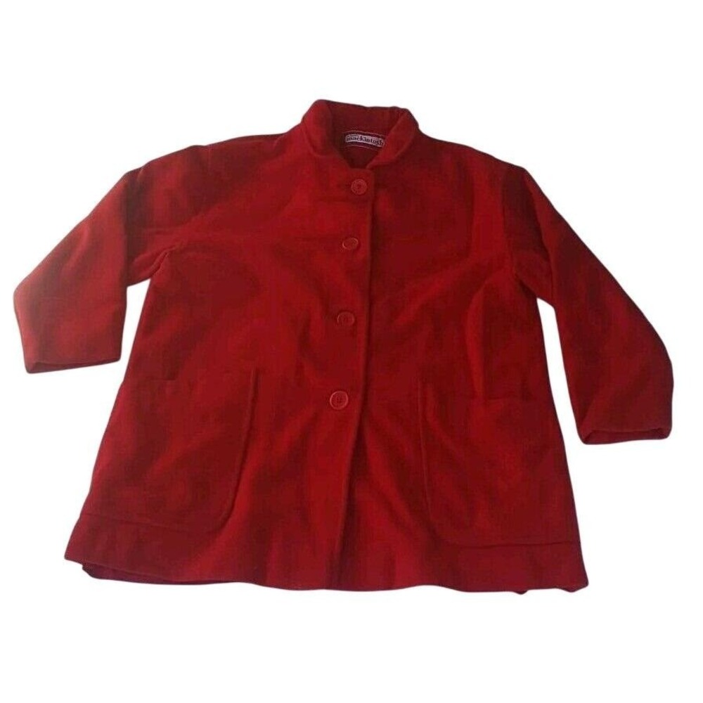 Mackintosh Womens 100% Wool Button Jacket Red L Classic Tailored Coat Timeless